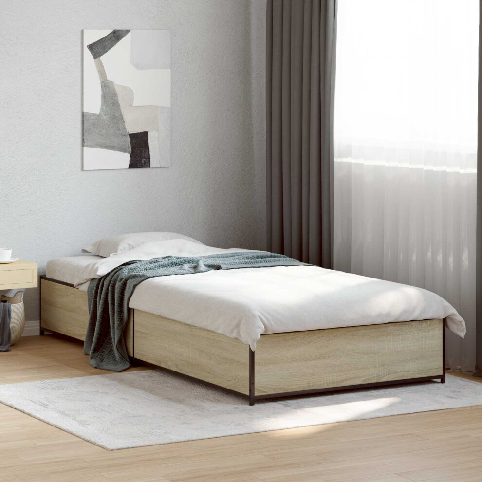 Vidaxl Bed Frame Sonoma Oak 80 X 200 Cm Engineered Wood