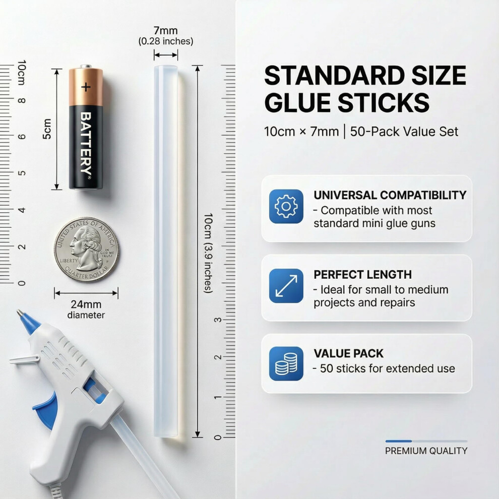 Barpre Hot Glue Gun Sticks 7Mm X 100Mm 50 Pack Clear Mini Glue Sticks 5004136790199