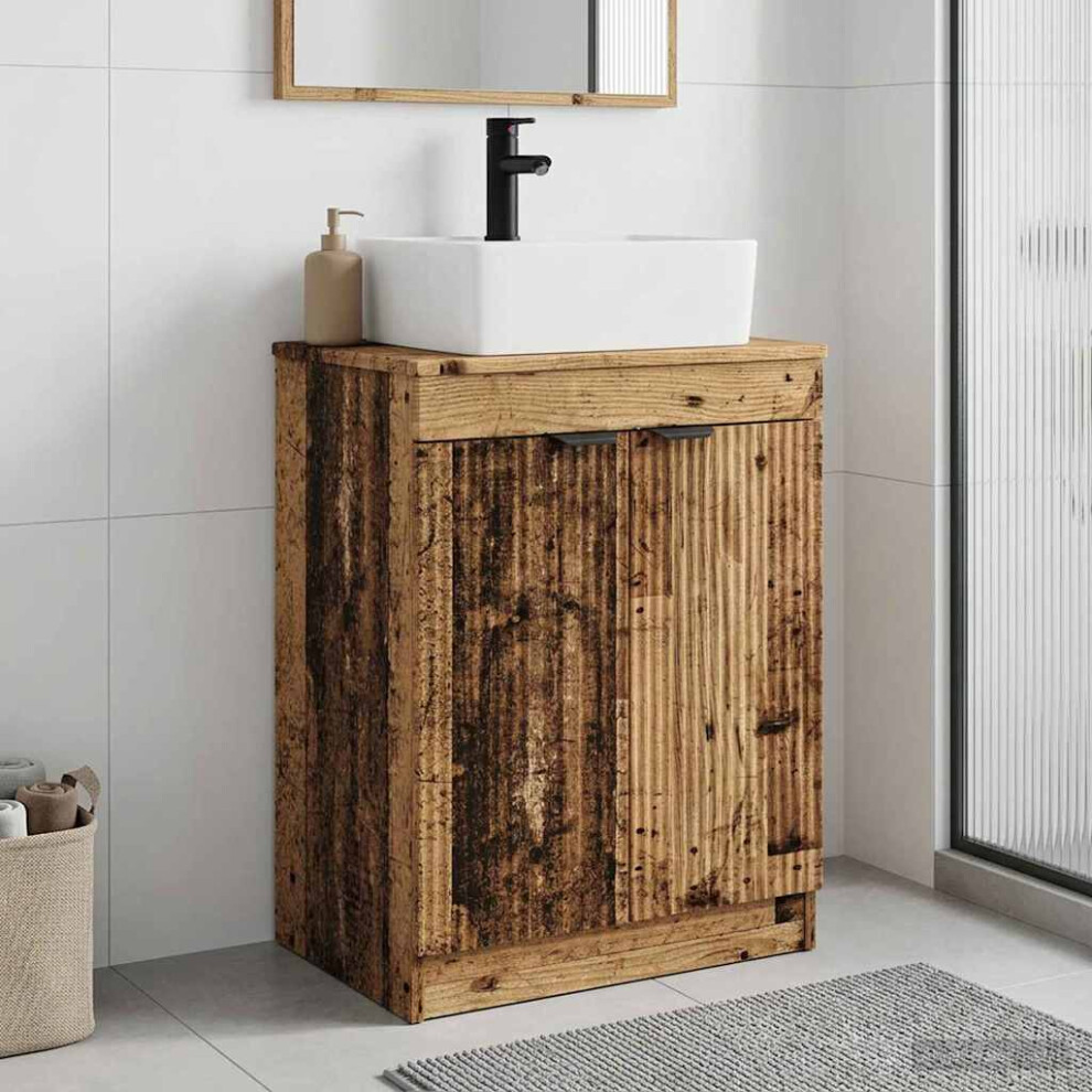 Vidaxl Bathroom Vanity With Sink Old Wood 54 X 35 X 83 Cm