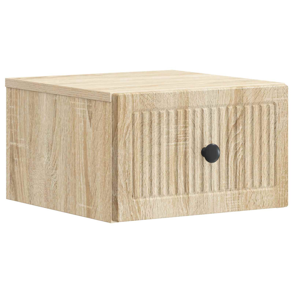 Vidaxl Wall-Mounted Bedside Cabinet Sonoma Oak 33 X 34.5 X 20 Cm