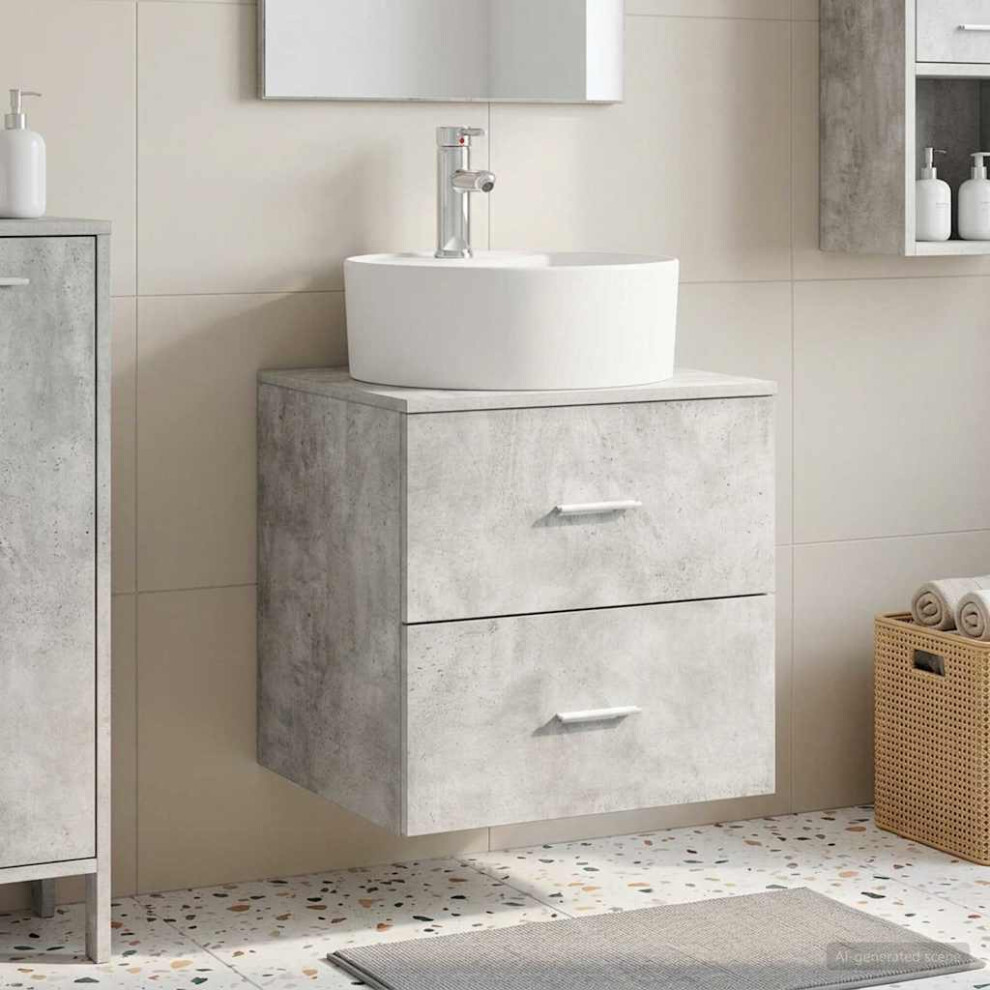 Vidaxl Wall-Mounted Sink Vanity Concrete 49.5 X 44.5 X 65 Cm Grey