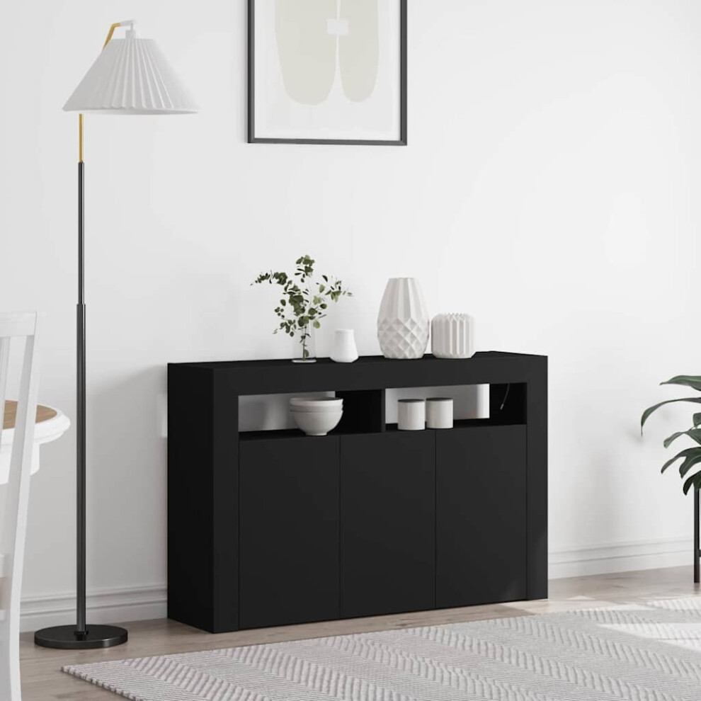 Vidaxl Sideboard 116 X 30 X 75 Cm Engineered Wood Black