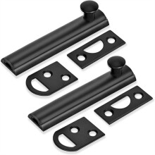 3 Zoll Massiver Messing-Oberflächenriegel, Schwarz, Hochbelastbarer Verdeckter Schieberiegel für Türen und Fenster, 2er-Pack