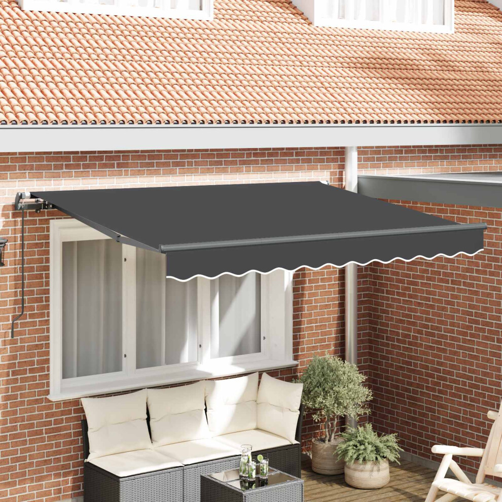 Vidaxl Retractable Awning 250 X 200 Cm Fabric Anthracite