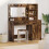 VidaXL vidaXL Dressing Table with Mirror Lights 2 pcs Brown Engineered Wood 1