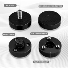 3-Point Isolation Feet for Speakers & Turntables, Brass and Aluminum Anti-Vibration Spikes for Audiophiles