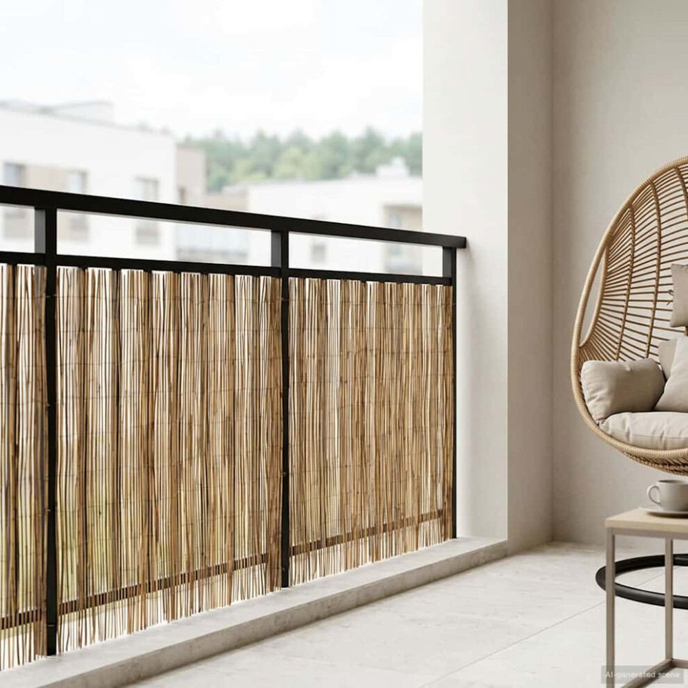 Vidaxl Garden Fence Carbonized 600 X 100 Cm Reed