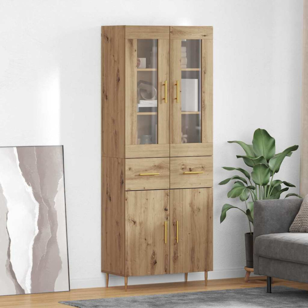 Vidaxl Highboard With Drawer 2 Pcs Artisan Oak Engineered Wood
