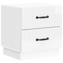 vidaXL Bedside Cabinet High Gloss White 43 x 34.5 x 44.5 cm
