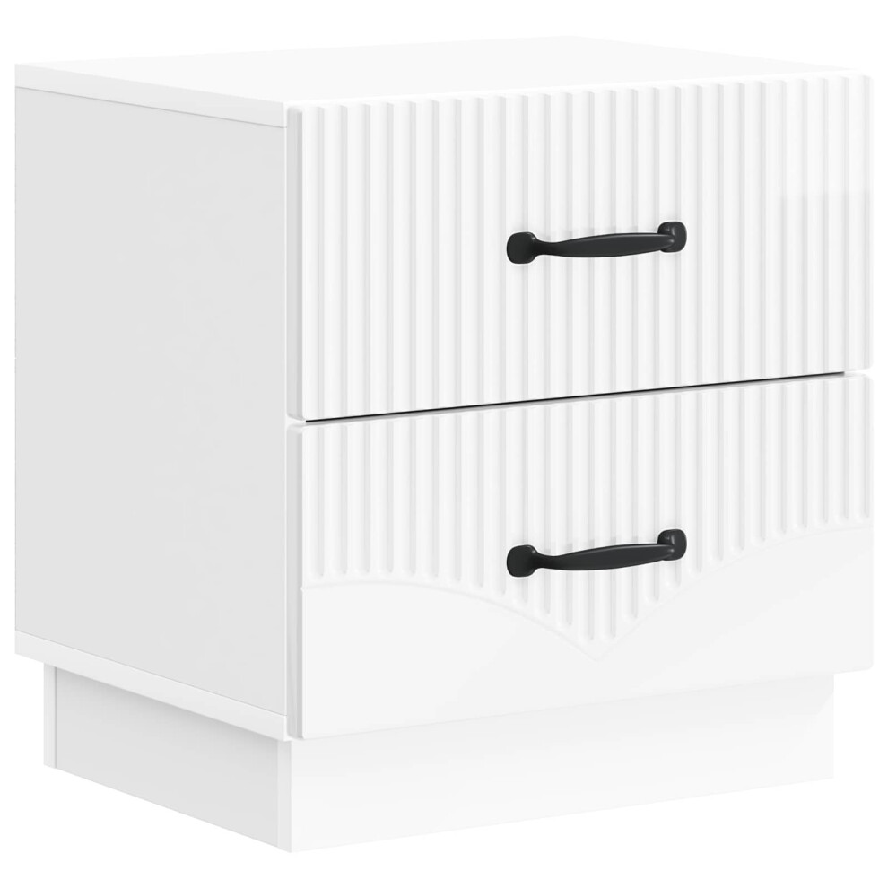 Vidaxl Bedside Cabinet High Gloss White 43 X 34.5 X 44.5 Cm