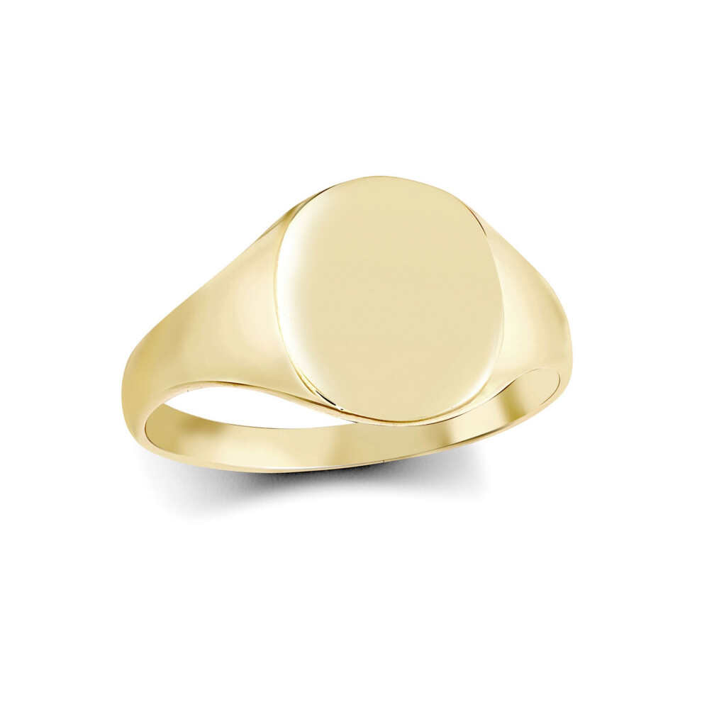 Jewelco London (N) Boys Solid 9Ct Gold Oval Signet Ring - Jrn456 Yellow
