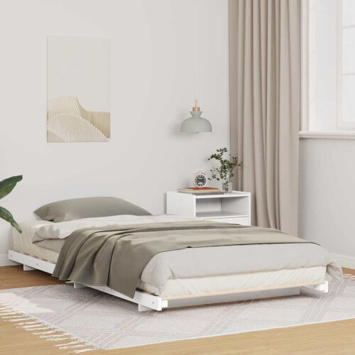 VidaXL vidaXL Bed Frame White 90 x 190 cm Solid Pine Wood