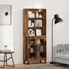 vidaXL Highboard 2 pcs Old Wood Engineered Wood