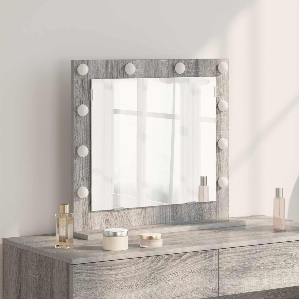 Vidaxl Vanity Mirror Rectangular Sonoma 60 X 55 X 18 Cm Grey