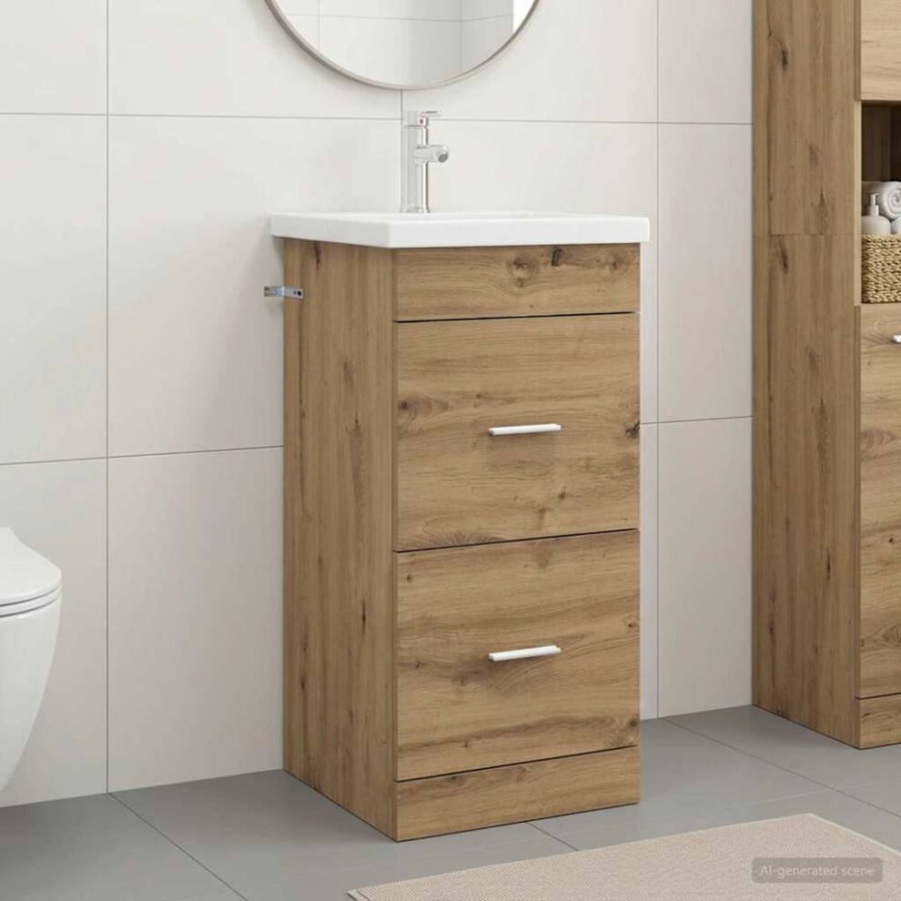 Vidaxl Bathroom Vanity With Sink Artisan Oak 42 X 40 X 84.5 Cm