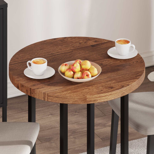 VidaXL vidaXL Table Top Light Brown Ø 70 x 4 cm Solid Oak Wood 2