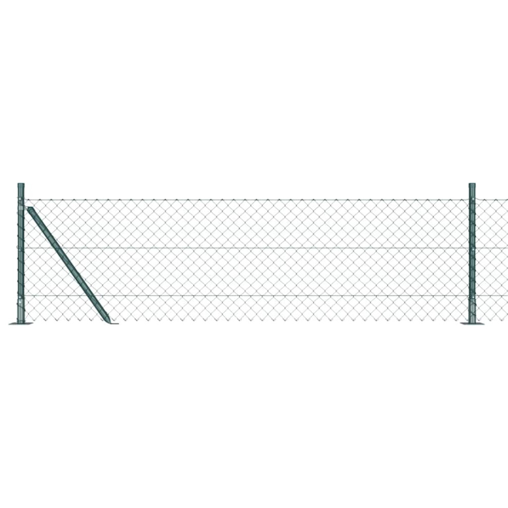 Vidaxl Welded Wire Fence With Concrete Base 10 X 0.4 M Green Mesh