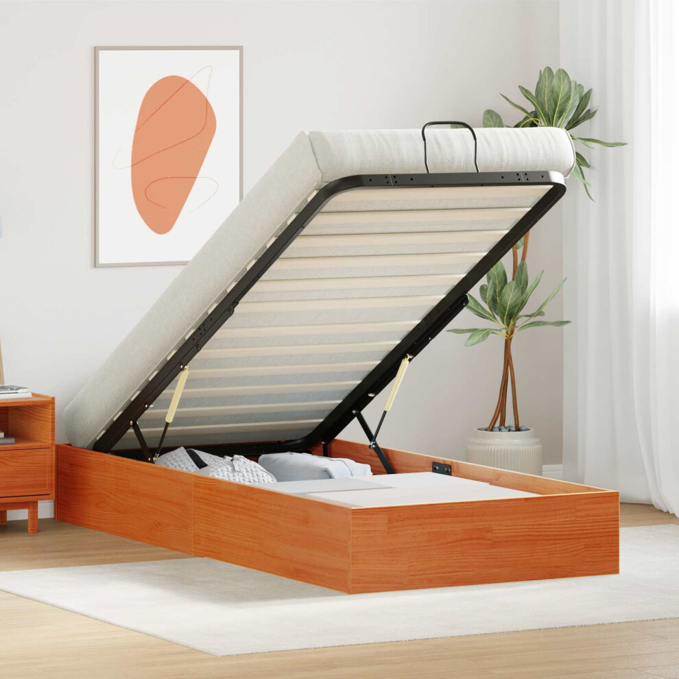 Vidaxl Ottoman Bed Frame With Storage Wax Brown 100 X 200 Cm