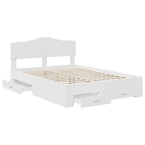 VidaXL vidaXL Bed Frame with Headboard White 160 x 200 cm Engineered Wood 2