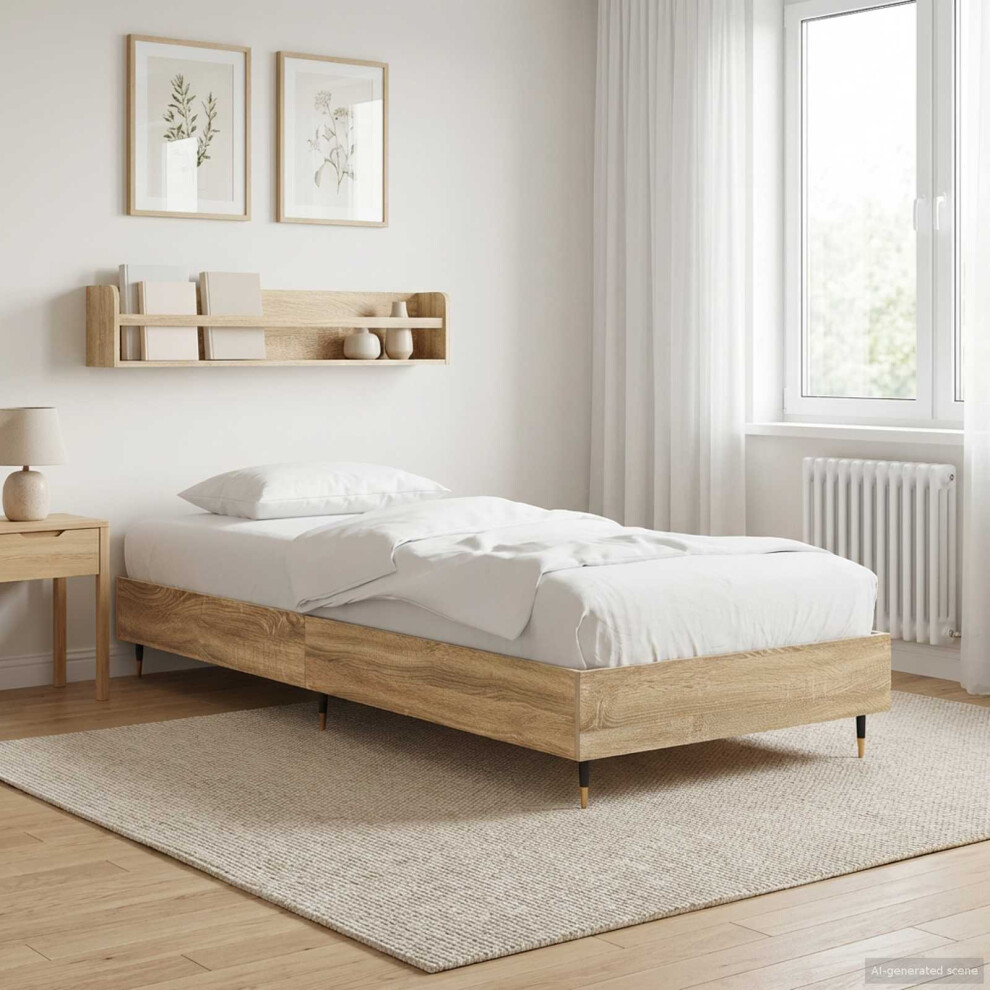 Vidaxl Bed Frame Sonoma Oak 80 X 200 Cm Engineered Wood