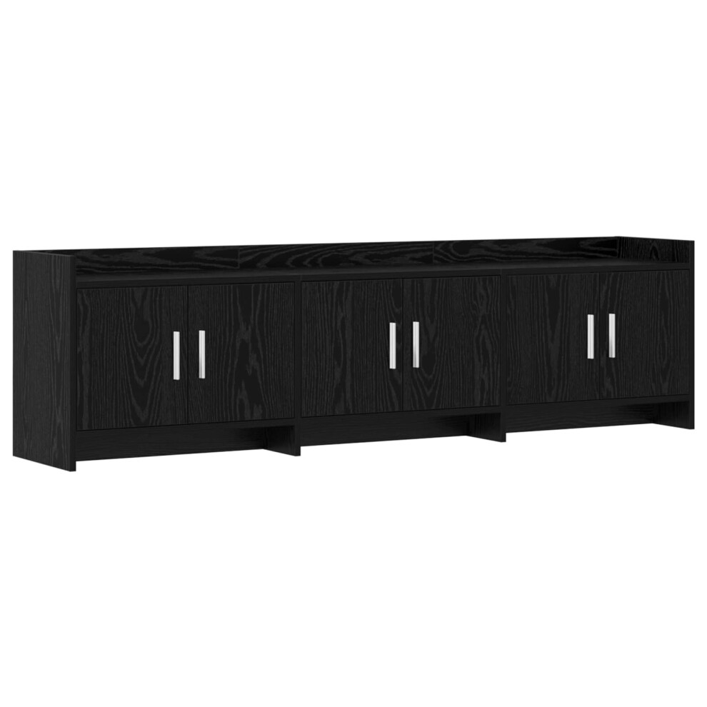 Vidaxl Tv Cabinet 168 X 33 X 47 Cm Oak Engineered Wood Black