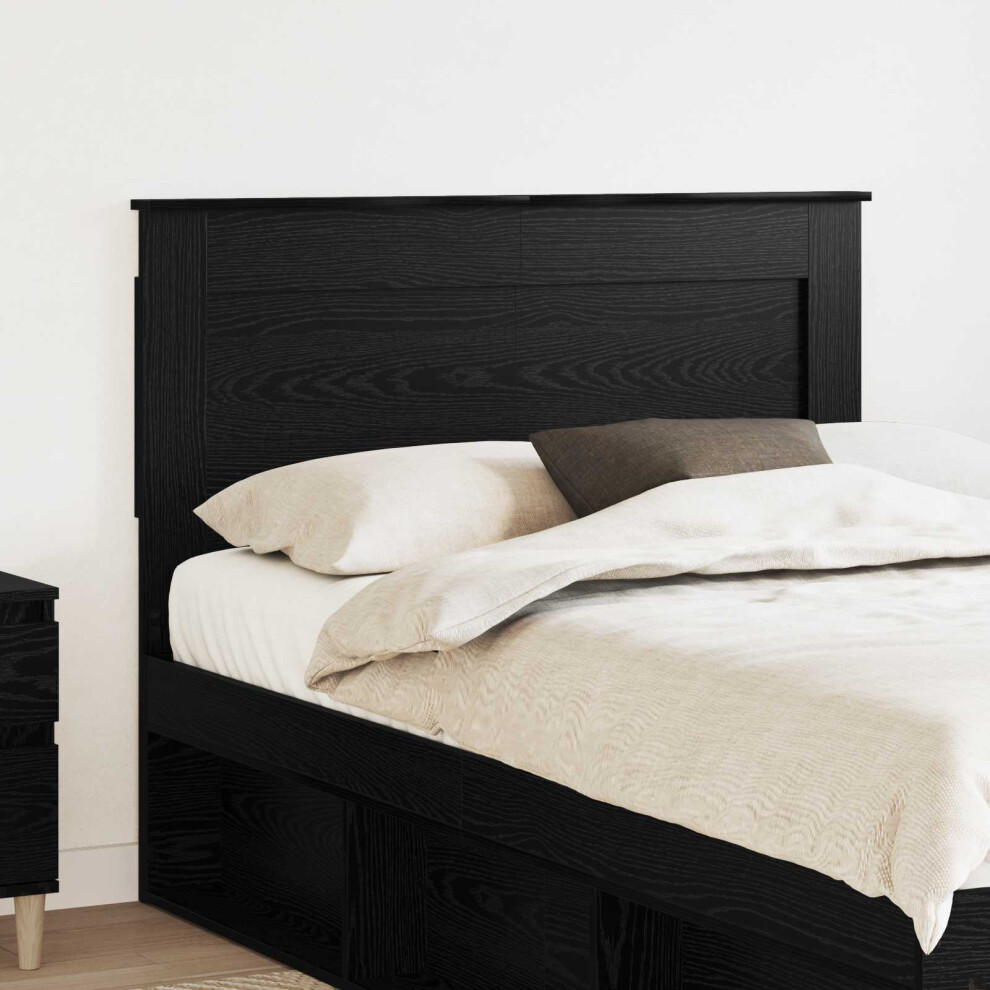 Vidaxl Headboard With Headboard Oak 135 Cm Engineered Wood Black
