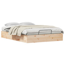 vidaXL Ottoman Bed Frame with Storage Natural 120 x 190 cm