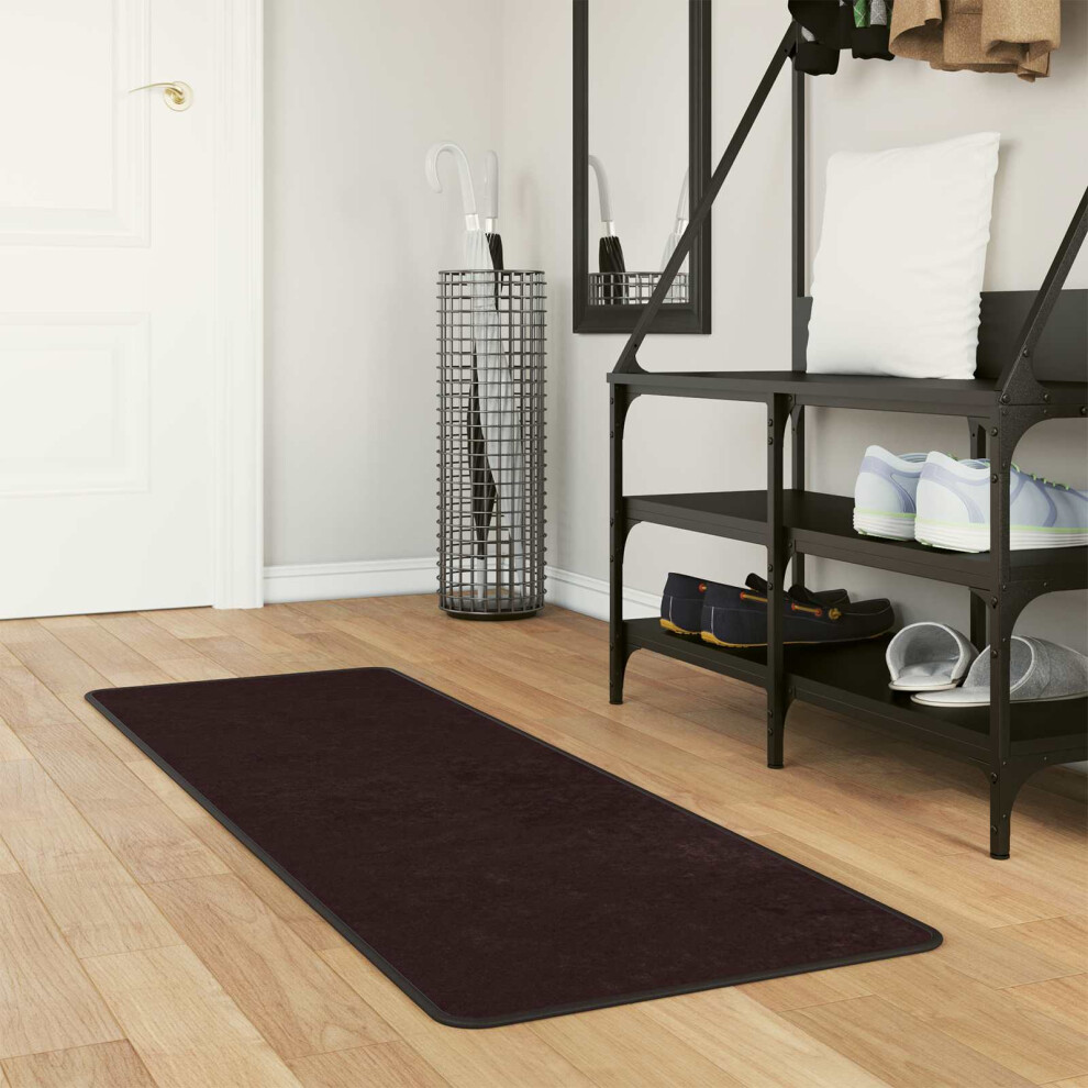 Vidaxl Rug Runner Marsa 50 X 200 Cm Polyester And Pvc Anthracite