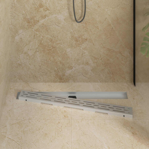 VidaXL vidaXL Shower Drain Line Design with 360 Siphon Silver 90 cm 1