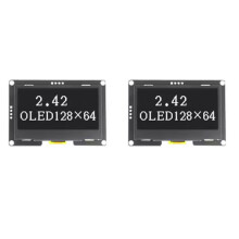 2pcs 2.42-Inch High-Contrast OLED Display Module - 128x64 Resolution,for I2C/SPI Interface, White