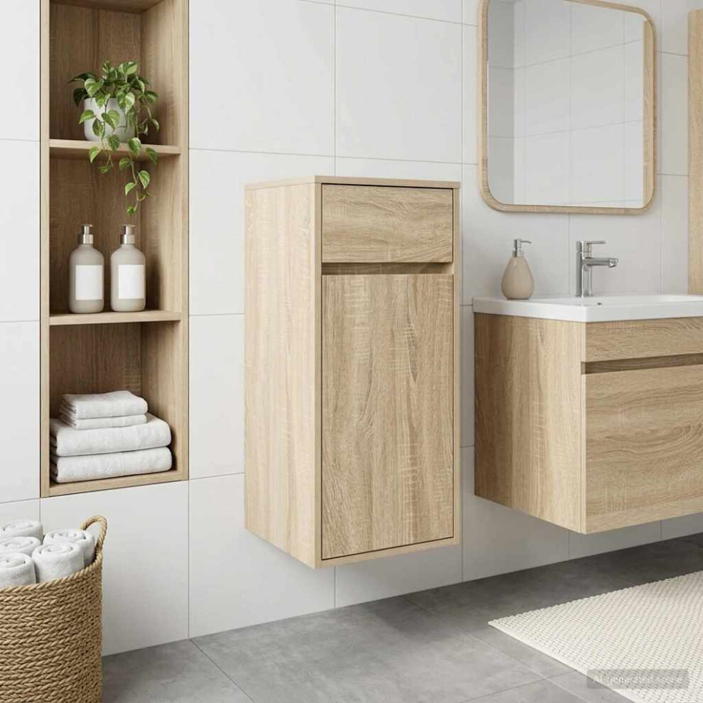 Vidaxl Bathroom Cabinet Sonoma Oak 35 X 36.5 X 85 Cm Engineered Wood