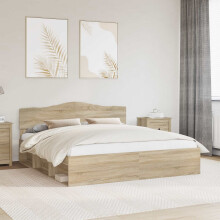 vidaXL Bettrahmen Sonoma 200 x 200 cm Massives Kiefernholz