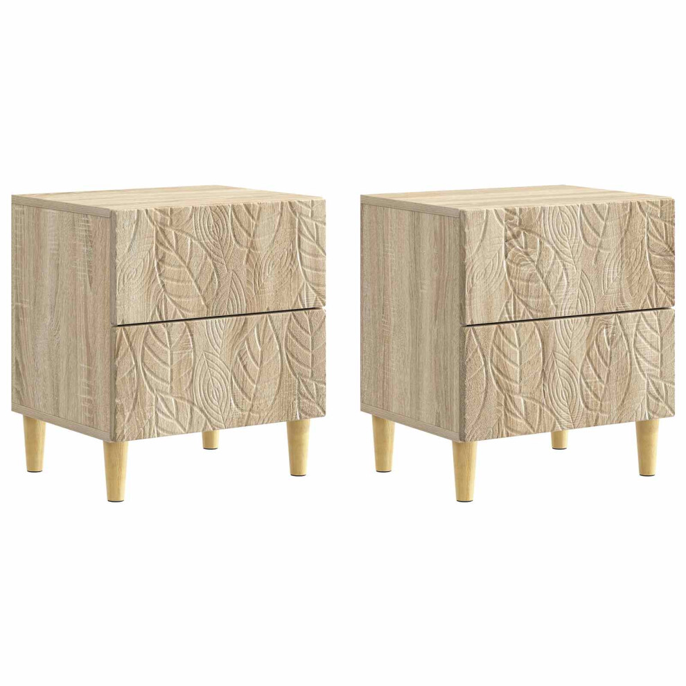 Vidaxl Bedside Table 2 Pcs Sonoma Oak 43 X 34.5 X 48 Cm
