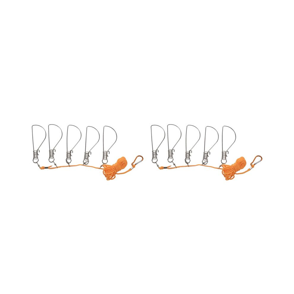 2Pcs 5M Fishing Lock Buckle Stainless Steel Live Fish Lock Belt Fishing Stringer Fishing Tackle Fish Barriers Belt 6033073676111