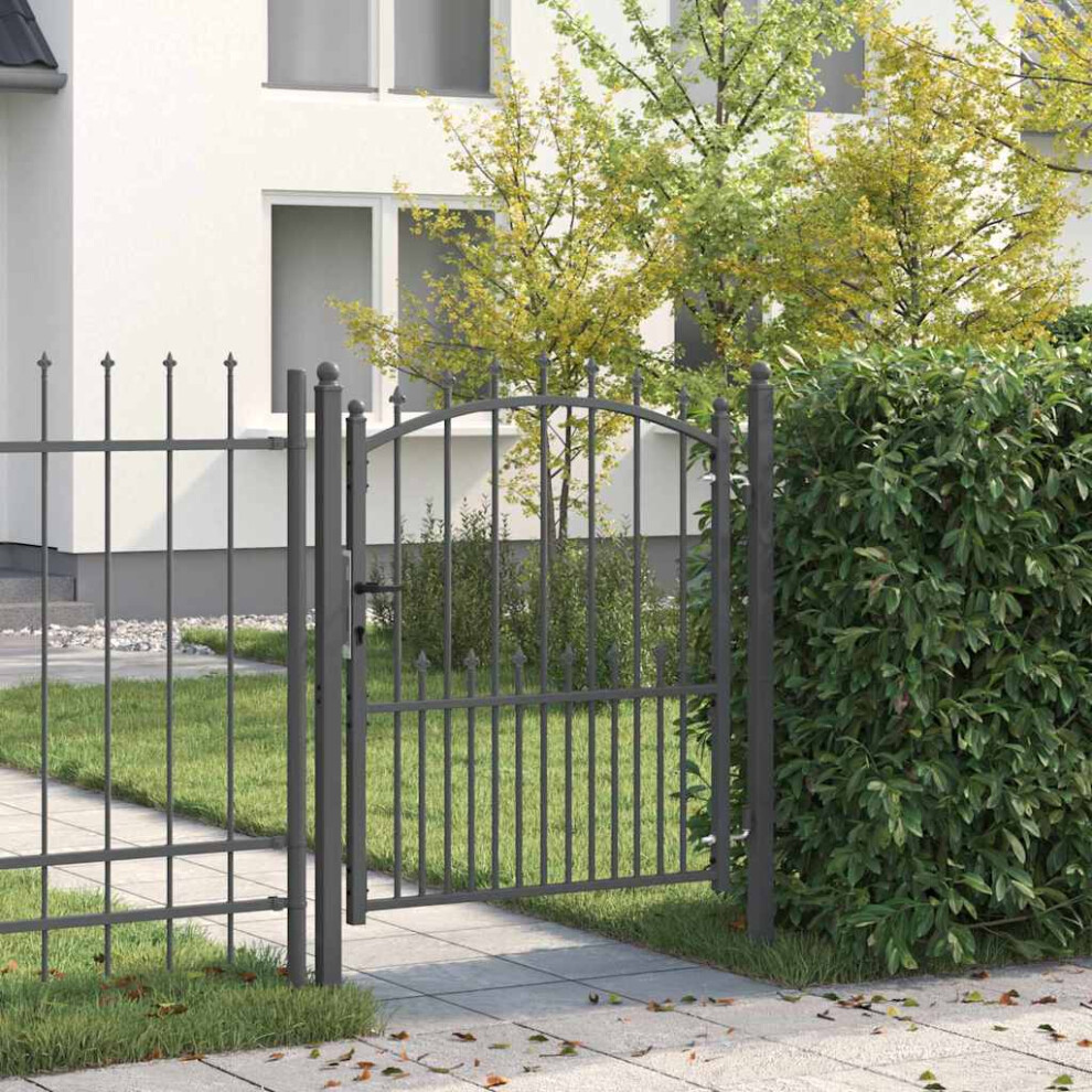 Vidaxl Fence Gate With Spikes Emmen 125 X 100 Cm Powder-Coated Steel