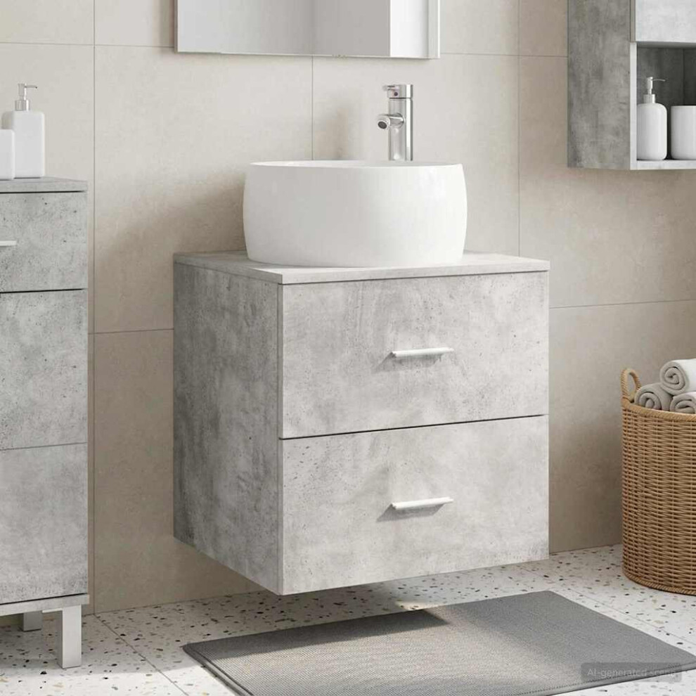 Vidaxl Wall-Mounted Sink Vanity Concrete 49.5 X 44.5 X 66 Cm Grey