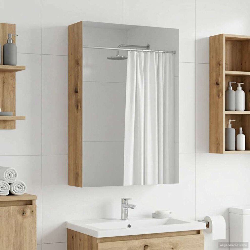 Vidaxl Bathroom Mirror Cabinet Artisian Oak 40 X 10.5 X 60.5 Cm