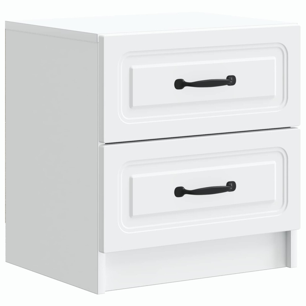 Vidaxl Bedside Cabinet White 43 X 34.5 X 44.5 Cm Engineered Wood