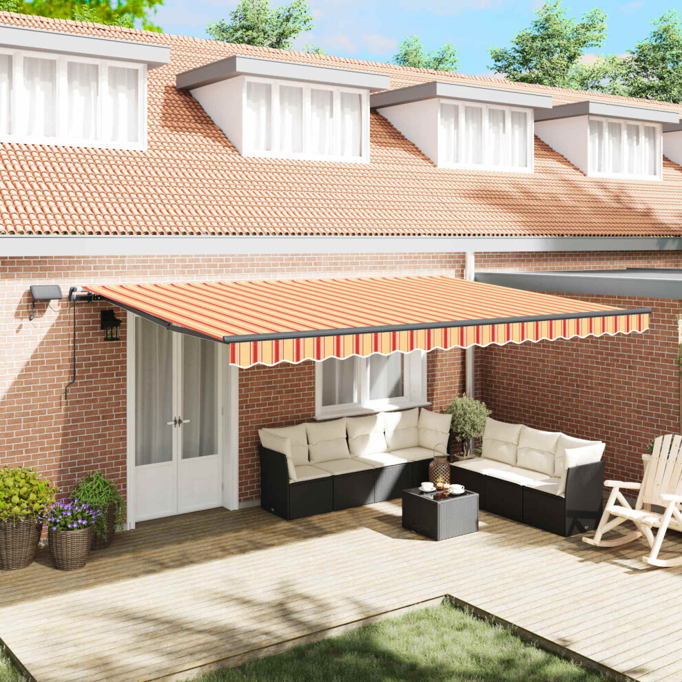 Vidaxl Retractable Awning And 500 X 300 Cm Yellow/Orange