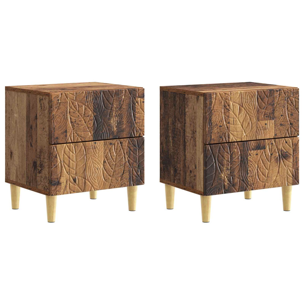 Vidaxl Bedside Table 2 Pcs Old Wood 43 X 34.5 X 48 Cm Engineered Wood