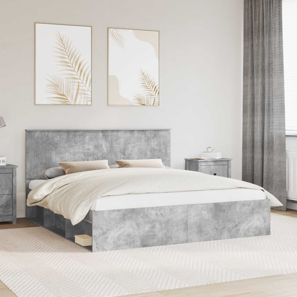 Vidaxl Bed Frame With Headboard Concerte 180 X 200 Cm Solid Pine Wood