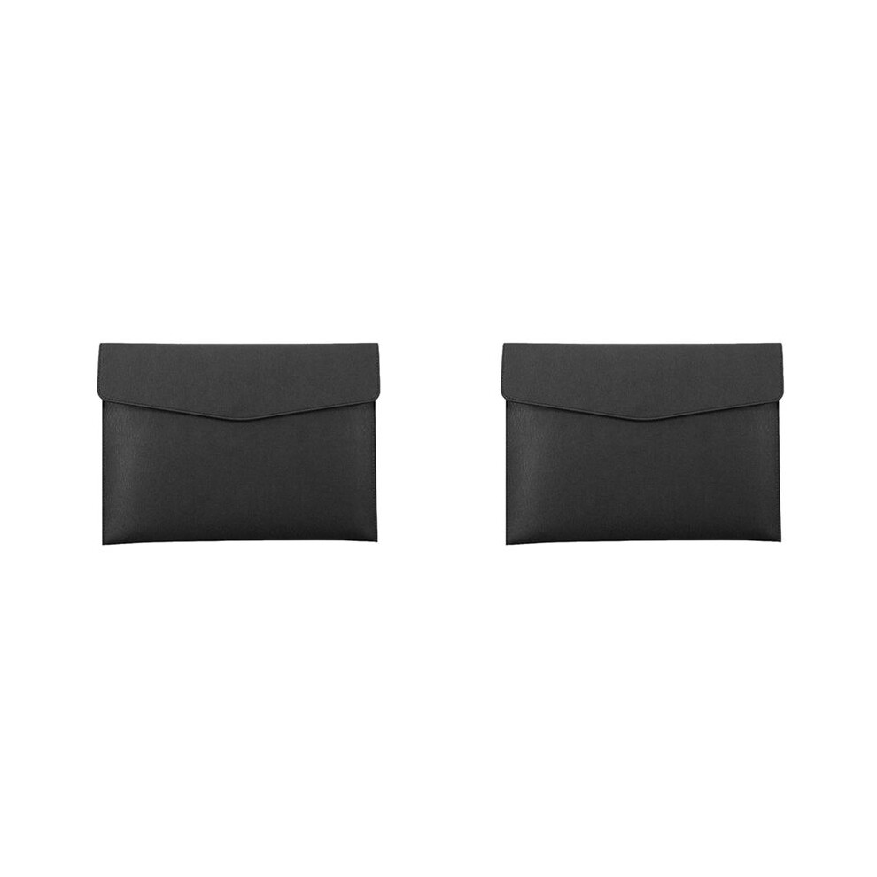 2X Pu Leather A4 File Folder Document Holder Waterproof Portfolio Envelope Folder Case With Snap Closure(Black) 6032182383460