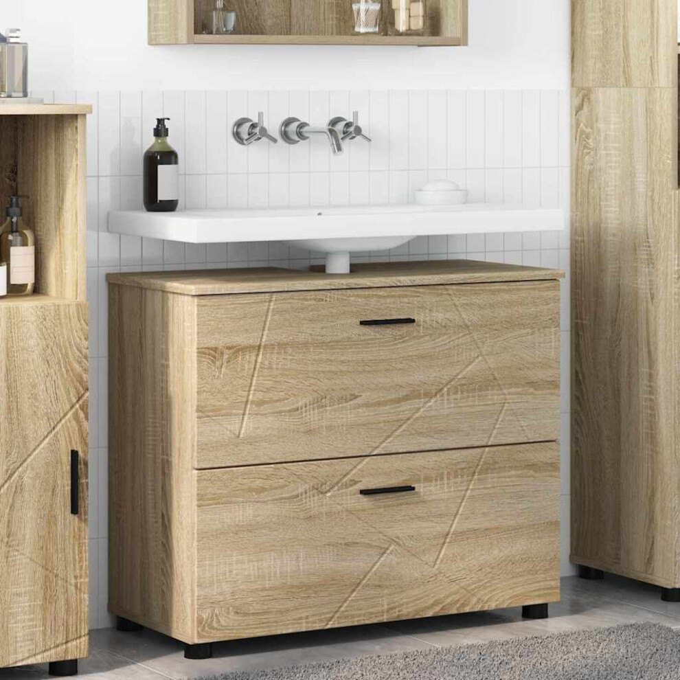 Vidaxl Bathroom Cabinet With Drawer Sonoma Oak 76.5 X 35 X 64 Cm