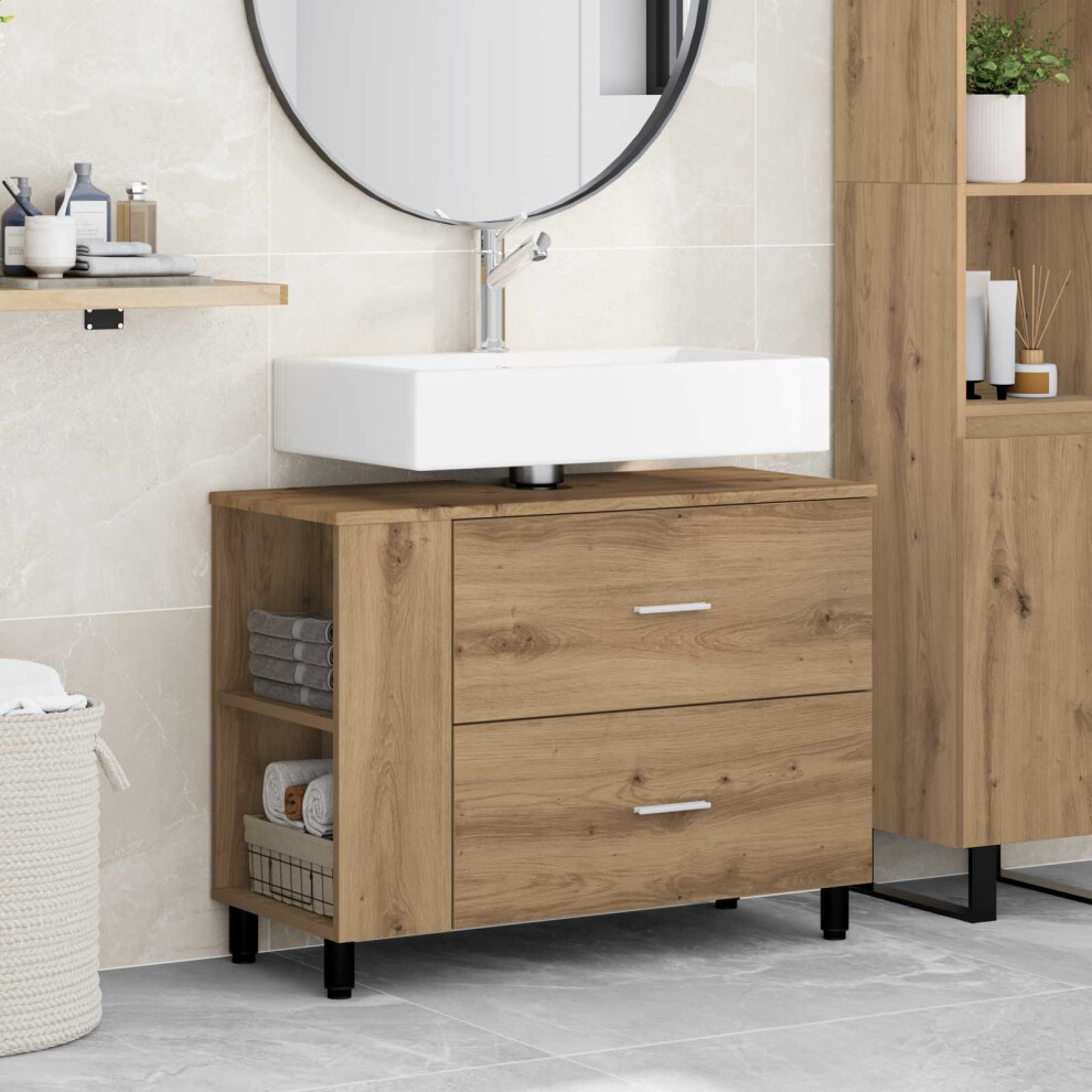 Vidaxl Bathroom Vanity Unit Artisan Oak 80 X 35 X 60 Cm