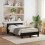 VidaXL vidaXL Bed Frame with LED Black Oak 120 x 190 cm Engineered Wood 1
