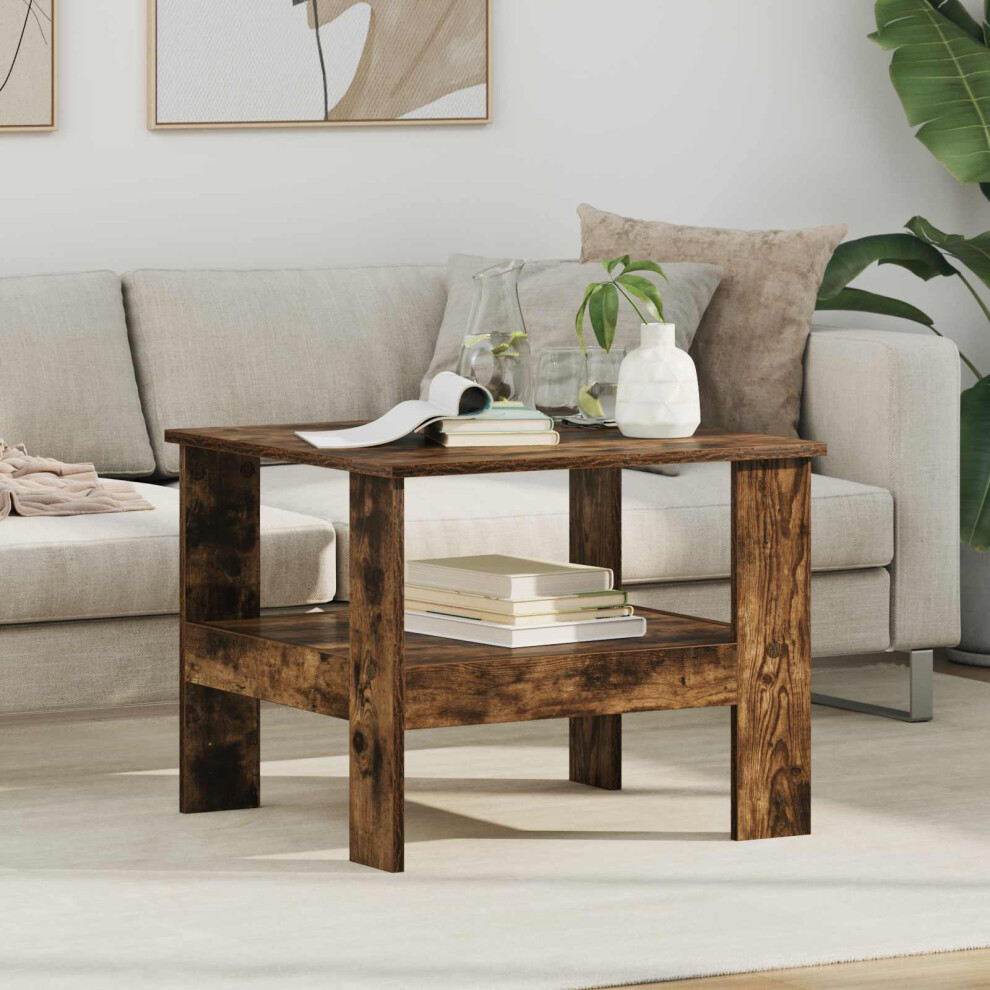Vidaxl Coffee Table Smoked Oak 57 X 55 X 45 Cm Engineered Wood