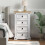 VidaXL vidaXL Bedside Table Corona White 53 x 39 x 84 cm Solid Pine Wood 1
