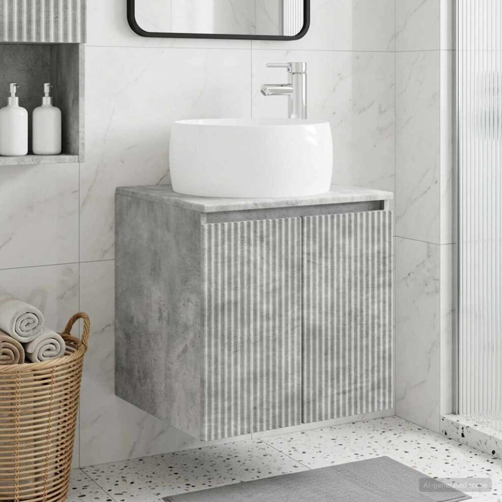 Vidaxl Wall-Mounted Sink Vanity Concrete 49.5 X 44.5 X 66 Cm Grey