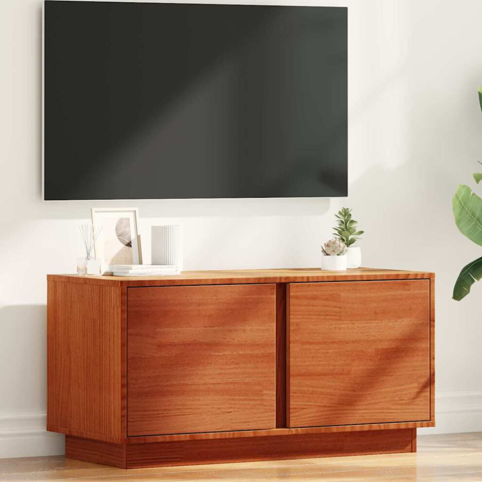 Vidaxl Tv Cabinet Wax 80 X 35 X 40.5 Cm Solid Pine Wood Brown