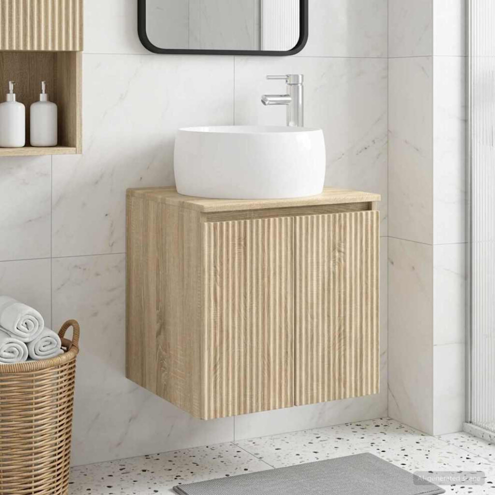 Vidaxl Wall-Mounted Sink Vanity Sonoma Oak 49.5 X 44.5 X 66 Cm